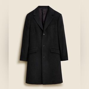 J. Crew Black Wool & Cashmere single breasted Top Coat